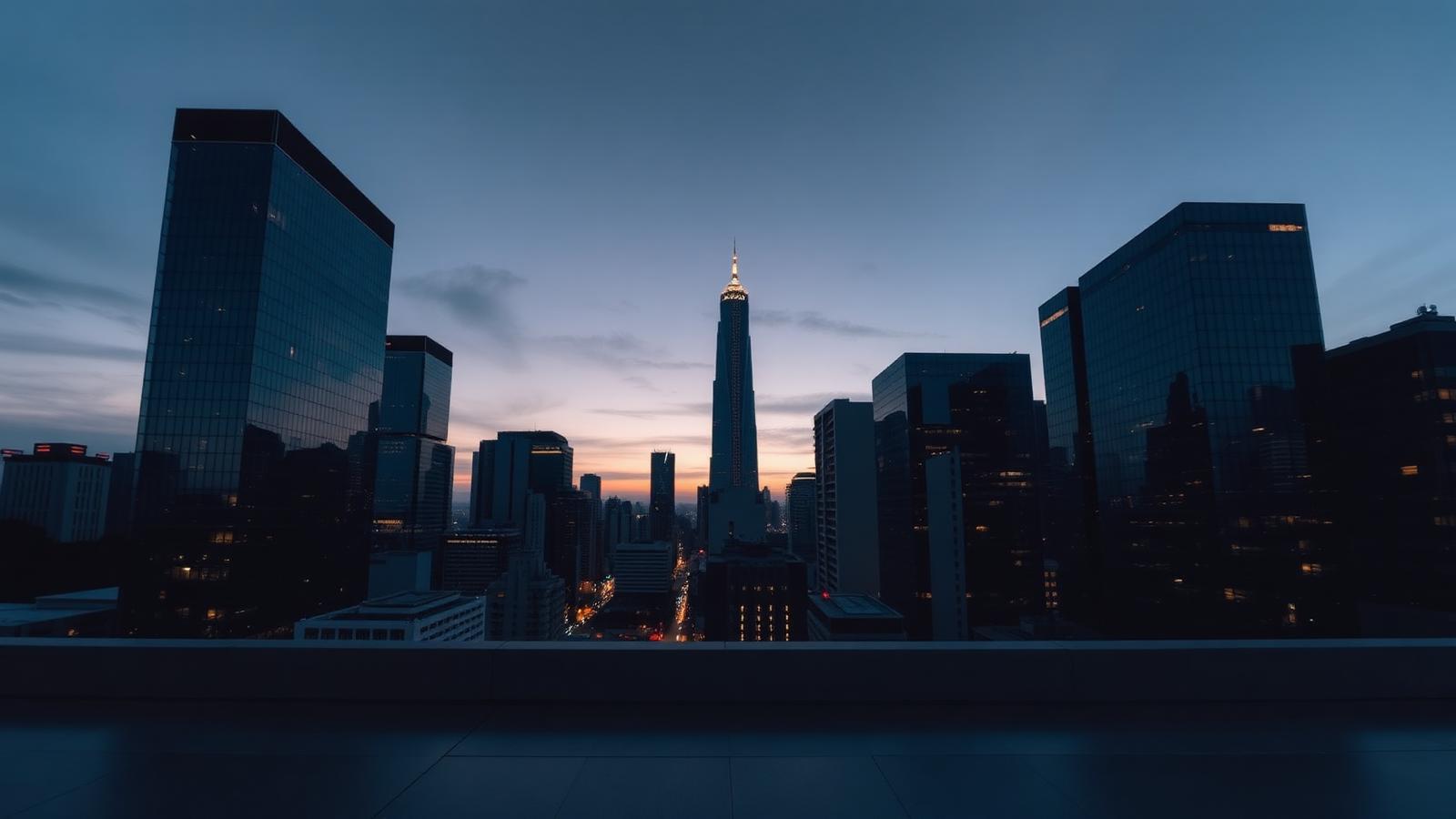 Horizonte financeiro de São Paulo ao amanhecer